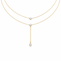Double Layered Necklace with Zirconia