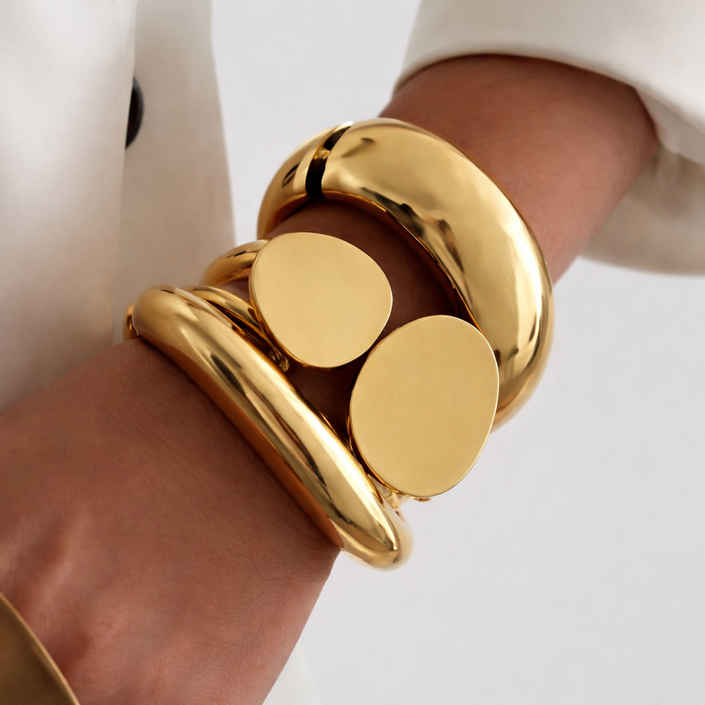 Double Teardrop Cuff Bracelet