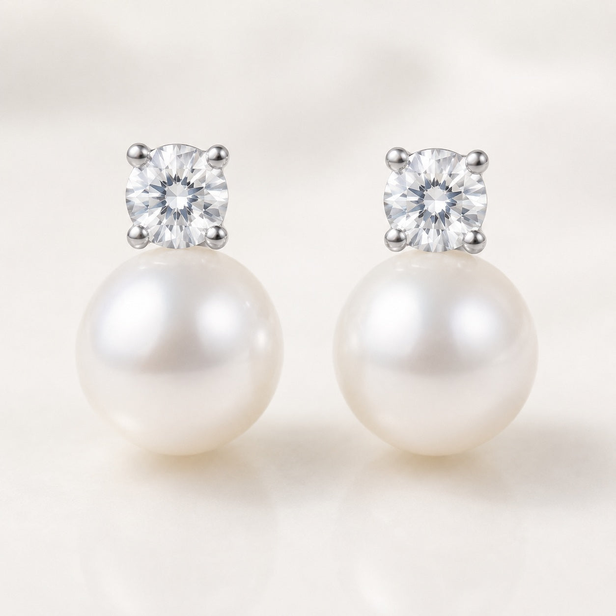 Round pearl earrings