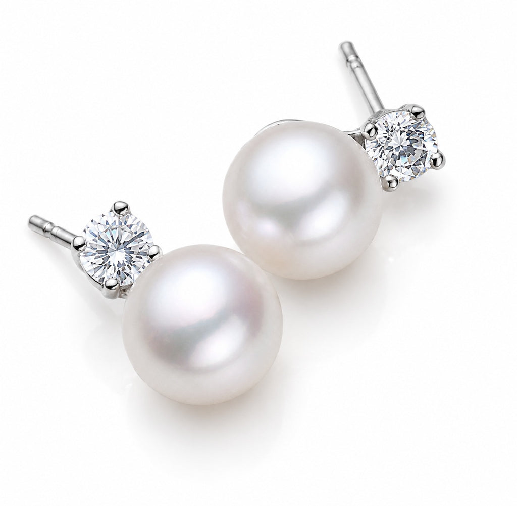 Round pearl earrings